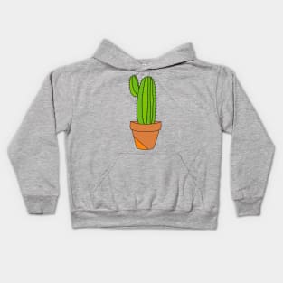 Cute Cactus Design #149: Saguaro Cactus In Terra-Cotta Pot Kids Hoodie